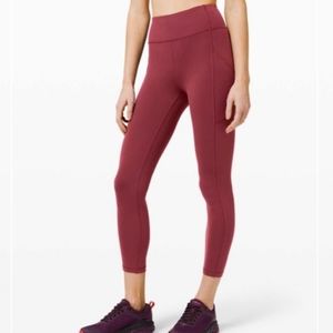 Lululemon Invigorate High Rise Leggings 23”-Chianti